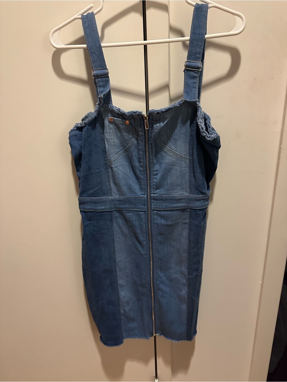 🆕 Fashion Nova Light Blue Denim Zip-Front Mini Dress